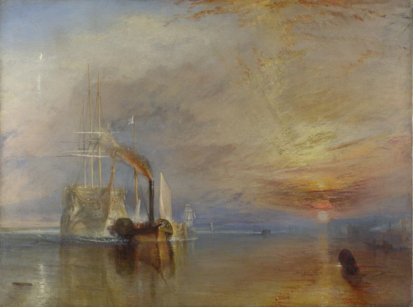 The Fighting Temeraire, tugged to her last berth to be
                broken up